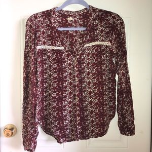 Boho flower print blouse